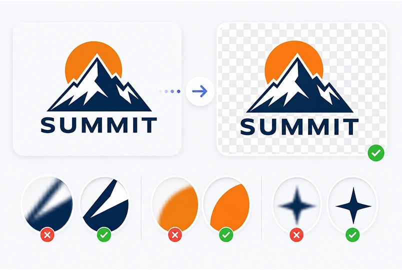 1 - A logo has sharp edges transparent